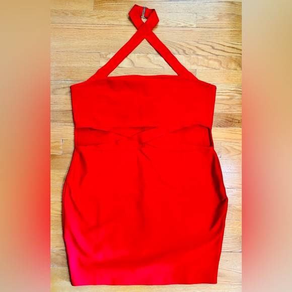 Fashion Nova Plus Sized Alia Bandage Mini Dress in red 3x - Picture 5 of 8